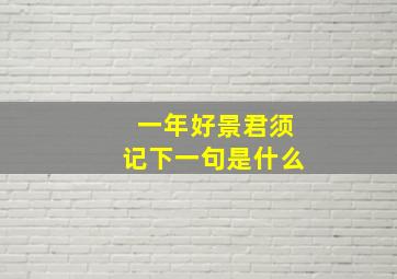 一年好景君须记下一句是什么