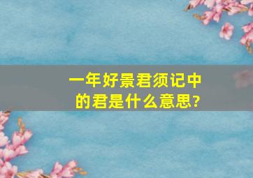 一年好景君须记中的君是什么意思?