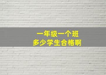 一年级一个班多少学生合格啊