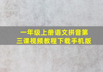 一年级上册语文拼音第三课视频教程下载手机版