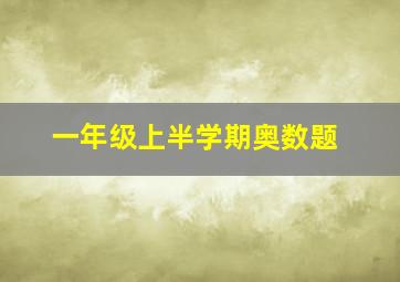 一年级上半学期奥数题