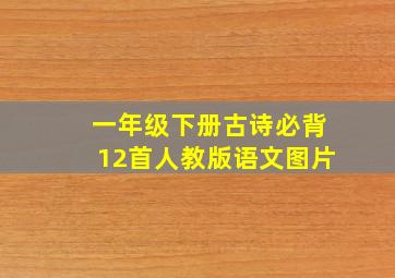 一年级下册古诗必背12首人教版语文图片