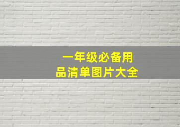 一年级必备用品清单图片大全