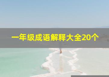 一年级成语解释大全20个