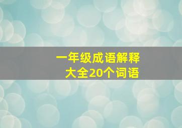 一年级成语解释大全20个词语