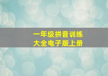 一年级拼音训练大全电子版上册