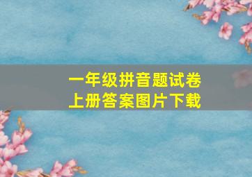 一年级拼音题试卷上册答案图片下载