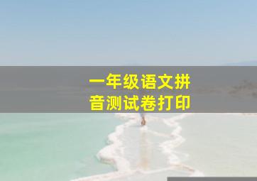 一年级语文拼音测试卷打印