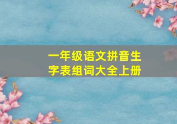 一年级语文拼音生字表组词大全上册