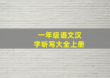 一年级语文汉字听写大全上册