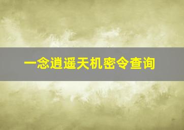 一念逍遥天机密令查询