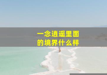 一念逍遥里面的境界什么样