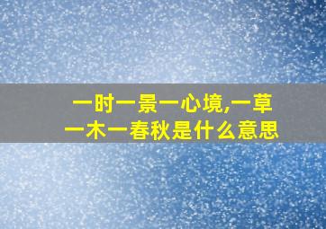 一时一景一心境,一草一木一春秋是什么意思