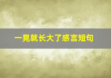 一晃就长大了感言短句