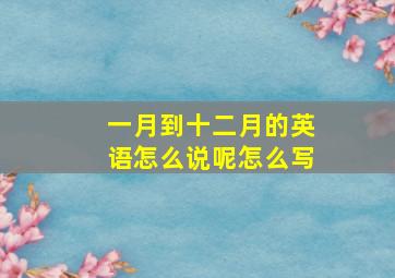 一月到十二月的英语怎么说呢怎么写