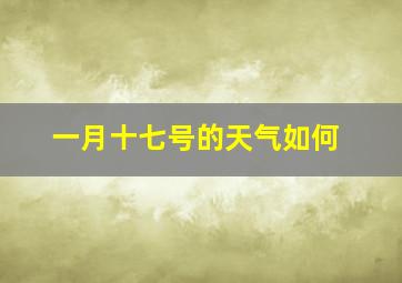 一月十七号的天气如何