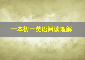 一本初一英语阅读理解