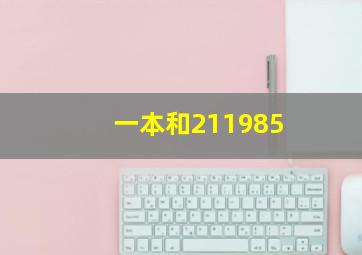 一本和211985