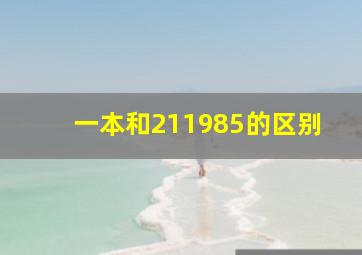 一本和211985的区别