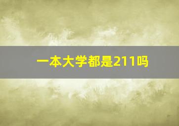 一本大学都是211吗