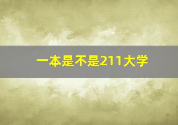 一本是不是211大学