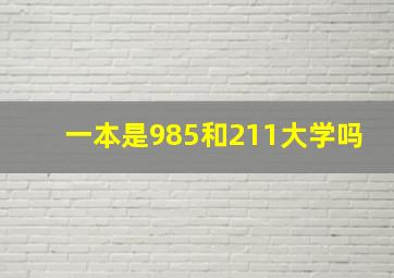 一本是985和211大学吗