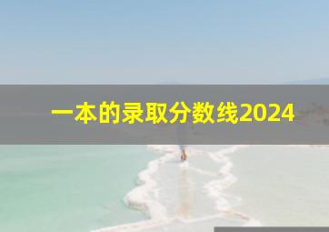 一本的录取分数线2024