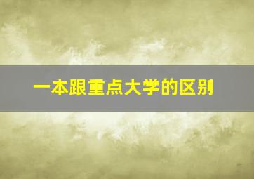 一本跟重点大学的区别