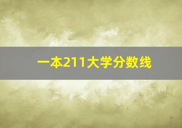 一本211大学分数线