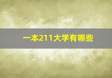 一本211大学有哪些