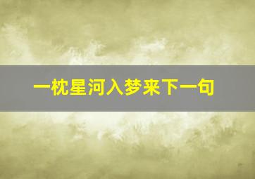 一枕星河入梦来下一句