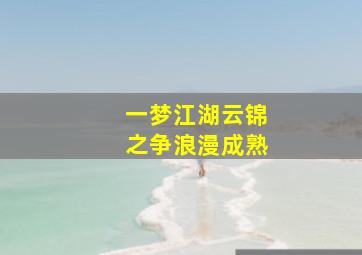 一梦江湖云锦之争浪漫成熟