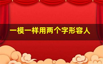 一模一样用两个字形容人