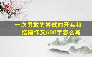 一次勇敢的尝试的开头和结尾作文600字怎么写