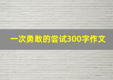 一次勇敢的尝试300字作文