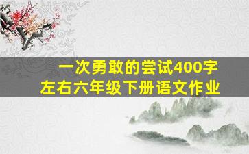 一次勇敢的尝试400字左右六年级下册语文作业