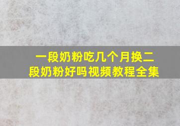 一段奶粉吃几个月换二段奶粉好吗视频教程全集