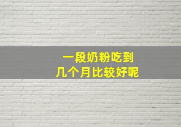 一段奶粉吃到几个月比较好呢