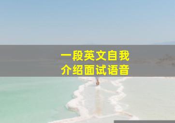 一段英文自我介绍面试语音