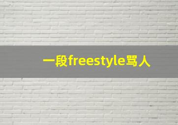 一段freestyle骂人