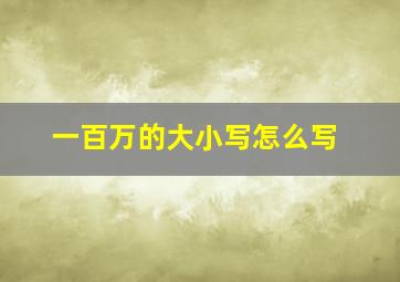 一百万的大小写怎么写