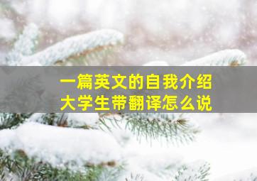 一篇英文的自我介绍大学生带翻译怎么说