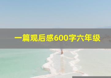 一篇观后感600字六年级