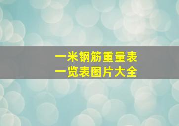 一米钢筋重量表一览表图片大全