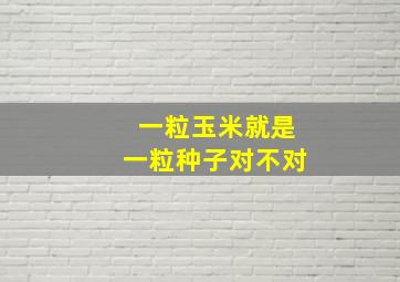 一粒玉米就是一粒种子对不对