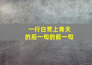 一行白鹭上青天的后一句的前一句