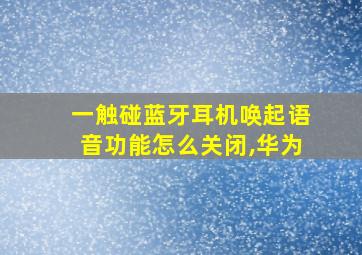 一触碰蓝牙耳机唤起语音功能怎么关闭,华为