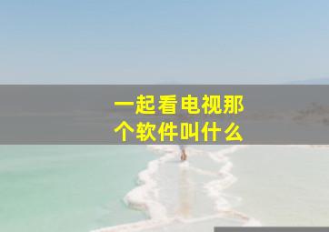 一起看电视那个软件叫什么