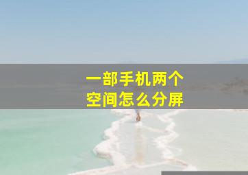 一部手机两个空间怎么分屏