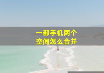 一部手机两个空间怎么合并